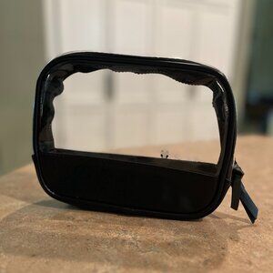 Nu Skin Clear Black Trim Cosmetic Makeup Bag Organizer Travel Pouch (NWT)